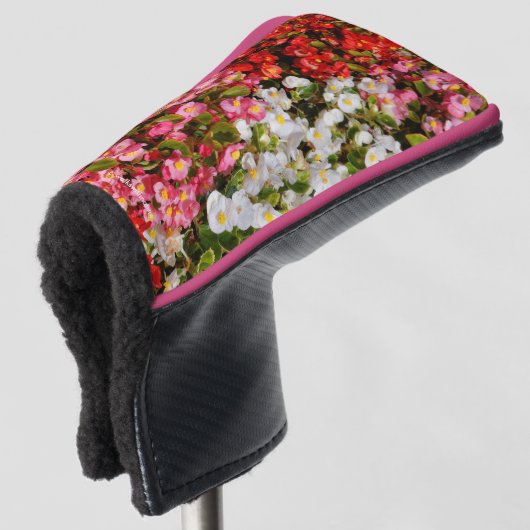 Kleurrijke wasbegonias golfheadcover (3/4 voorkant)