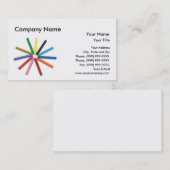 Kleurrijke waskrayons die in stervorm zijn gerangs visitekaartje (Voorkant / Achterkant)