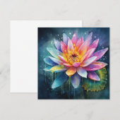 Kleurrijke Water Lily Waterverf Design Notitiekaartje (Voorkant / Achterkant)