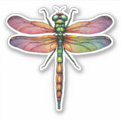 Kleurrijke Waterdichte Libel Sticker (Voorkant)