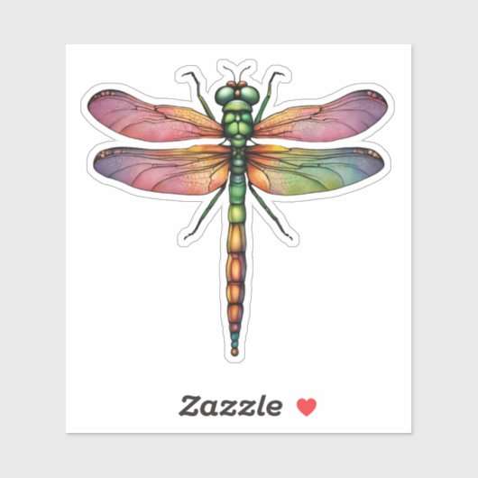 Kleurrijke Waterdichte Libel Sticker (Vel)