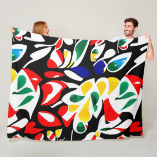 Kleurrijke waterdruppelvormen, artistieke geometri fleece deken