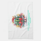 Kleurrijke watermeloen kerstboom theedoek (Verticaal)