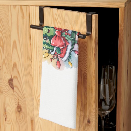 Kleurrijke watermeloen kerstboom theedoek (Derde Gevouwen)