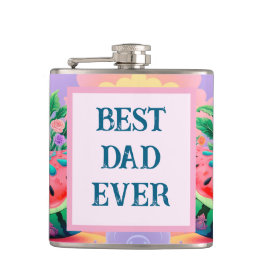 Kleurrijke watermeloen met beste vader ooit heupfles