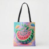 Kleurrijke watermeloen tote bag (Voorkant)