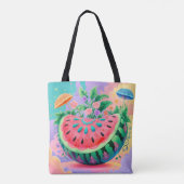 Kleurrijke watermeloen tote bag (Achterkant)