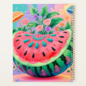 Kleurrijke watermeloen voor 1e klas 2026 op maat planner (Achterkant)