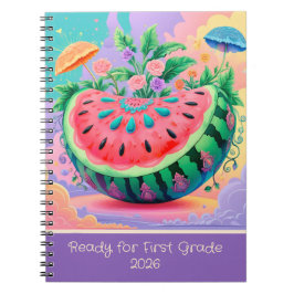 Kleurrijke watermeloen voor de 1e klas 2026 notitieboek