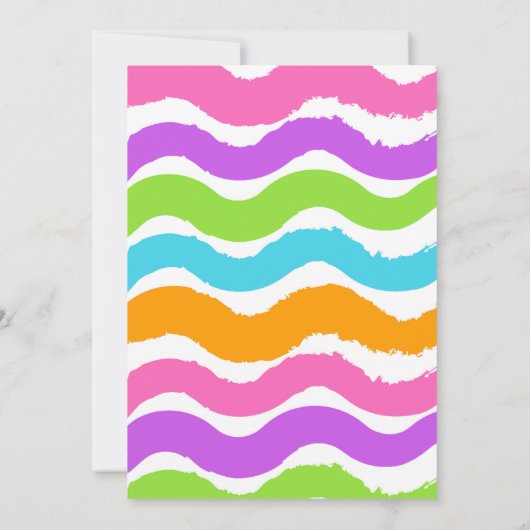 Kleurrijke Waterslide Birthday Bash Uitnodiging (Achterkant)