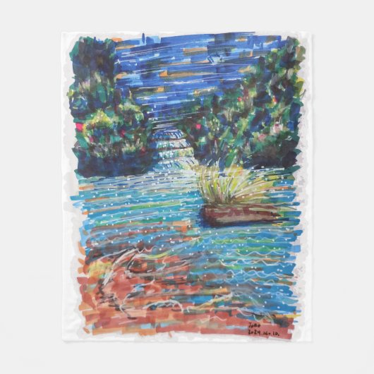 kleurrijke waterval fleece deken (Voorkant)