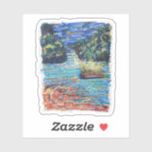 kleurrijke waterval sticker (Vel)