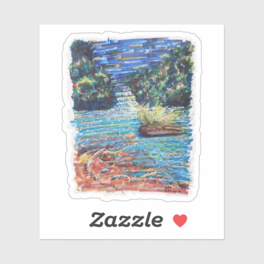 kleurrijke waterval sticker (Vel)