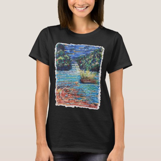kleurrijke waterval t-shirt (Voorkant)