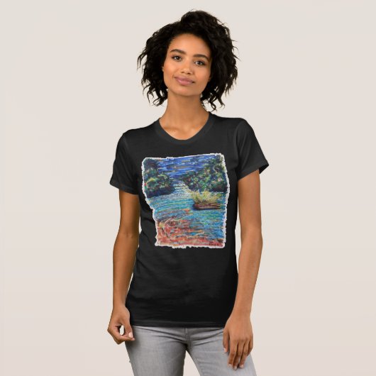 kleurrijke waterval t-shirt (Voorkant volledig)