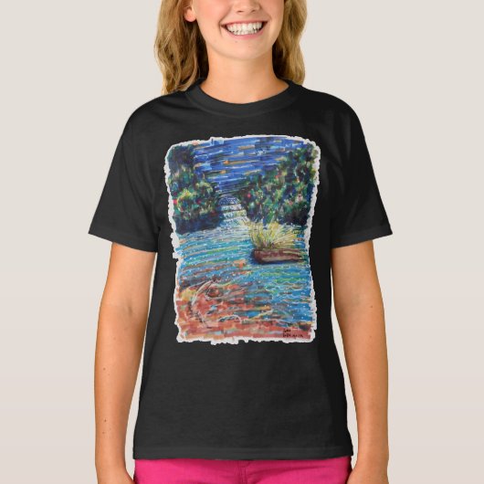 kleurrijke waterval t-shirt (Voorkant)