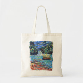 kleurrijke waterval tote bag