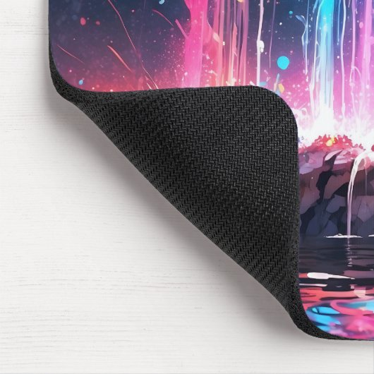 Kleurrijke watervallen in een magisch landschap muismat (Hoek)