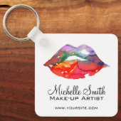 Kleurrijke Watervedordekening van Lippen met Felle Sleutelhanger (Voorkant)