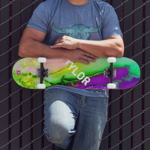 Kleurrijke Waterverf Abstract Dd Brand Skateboard