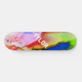 Kleurrijke Waterverf Abstract Dd Brand Skateboard (Horizontaal)