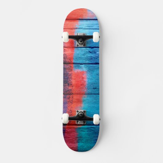 Kleurrijke Waterverf Abstract hout #10 Skateboard (Voorkant)