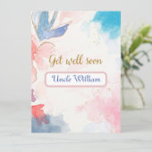 Kleurrijke waterverf abstract met bericht Get well Kaart (Staand voorkant)