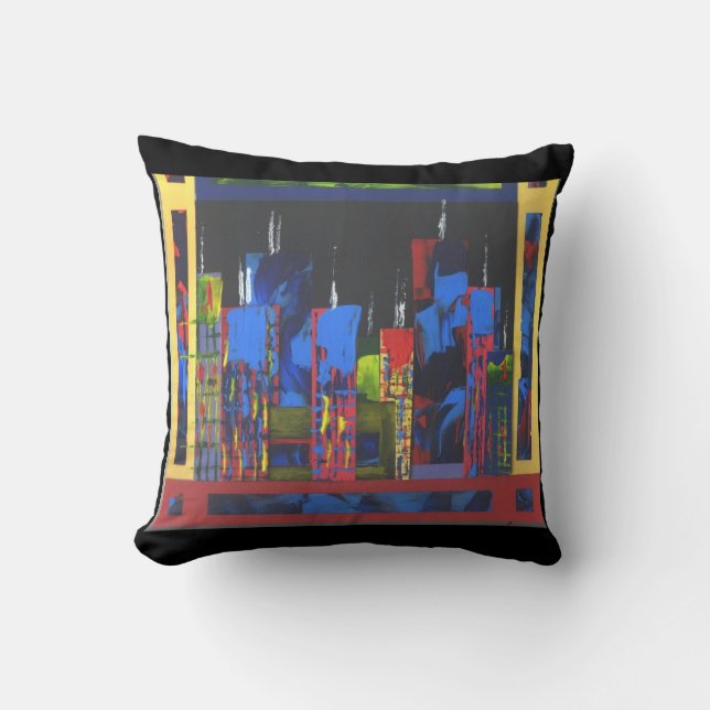 Kleurrijke waterverf Abstract patroon Sierkussen (Voorkant)