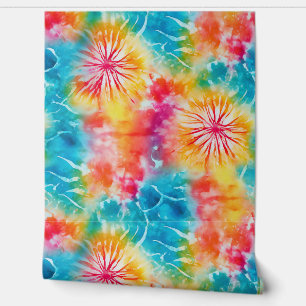 Kleurrijke Waterverf Abstract Tie Dye Pattern Behang