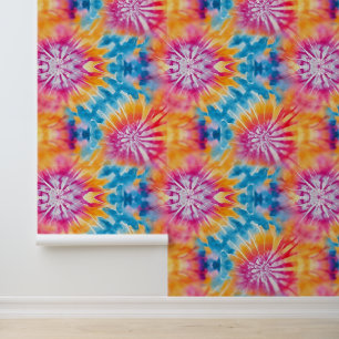 Kleurrijke Waterverf Abstract Tie Dye Pattern Behang