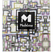 Kleurrijke Waterverf Abstracte geometrische monogr Douchegordijn (Voorkant)