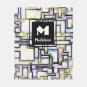 Kleurrijke Waterverf Abstracte geometrische monogr Fleece Deken (Voorkant)