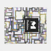 Kleurrijke Waterverf Abstracte geometrische monogr Fleece Deken (Voorkant (Horizontaal))