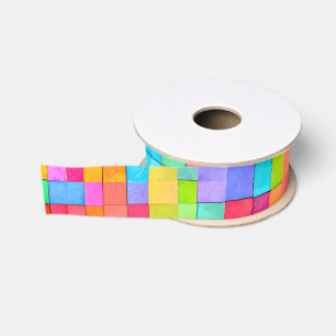 Kleurrijke Waterverf Abstracte Kunst Gift Wrap Fun Grosgrain Lint