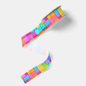 Kleurrijke Waterverf Abstracte Kunst Gift Wrap Fun Grosgrain Lint (Achterkant)