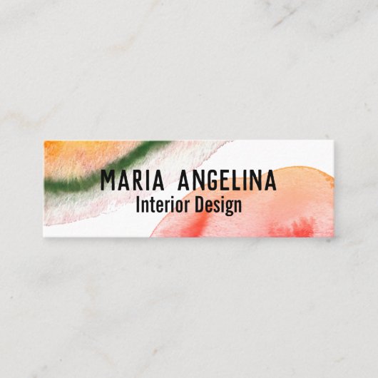 Kleurrijke waterverf abstracte kunst zwaait multic mini visitekaartje (Voorkant)