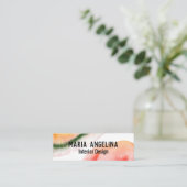 Kleurrijke waterverf abstracte kunst zwaait multic mini visitekaartje (Staand voorkant)