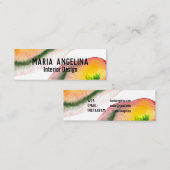 Kleurrijke waterverf abstracte kunst zwaait rood g mini visitekaartje (Voorkant / Achterkant)