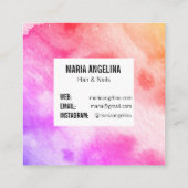 Kleurrijke waterverf abstracte kunstroze perziken kortingskaartje (Achterkant)