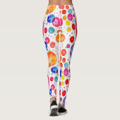 Kleurrijke Waterverf Abstracte Polka Dots Leggings (Achterkant)