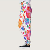 Kleurrijke Waterverf Abstracte Polka Dots Leggings (Links)