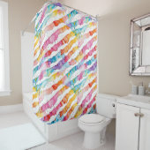 Kleurrijke Waterverf Abstracte strepen Douchegordijn (In situ)
