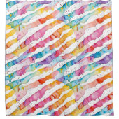 Kleurrijke Waterverf Abstracte strepen Douchegordijn (Voorkant)