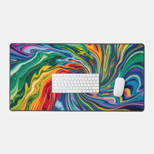 Kleurrijke Waterverf Abstracte werveling Bureaumat (Keyboard & Muis)