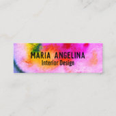 Kleurrijke waterverf abstracte zwemmen in meerdere mini visitekaartje (Voorkant)