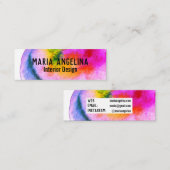 Kleurrijke waterverf abstracte zwemmen regenboog mini visitekaartje (Voorkant / Achterkant)