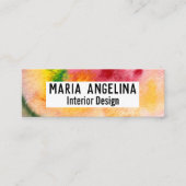 Kleurrijke waterverf abstracte zwenken rood geel mini visitekaartje (Voorkant)