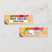 Kleurrijke waterverf abstracte zwenken rood geel mini visitekaartje (Voorkant / Achterkant)