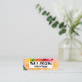 Kleurrijke waterverf abstracte zwenken rood geel mini visitekaartje (Staand voorkant)