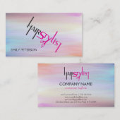 Kleurrijke Waterverf achtergrond en tekstontwerp Visitekaartje (Voorkant / Achterkant)